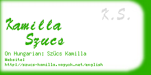 kamilla szucs business card